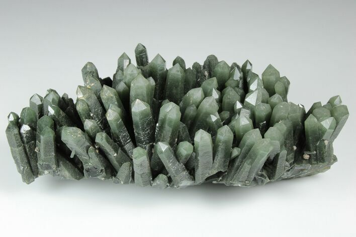 Hedenbergite Included Quartz Crystal Cluster - Mongolia #175728